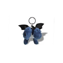 Nici 89214 Schlüsselanhänger Doppelkopfdrache Blau Ca 10cm Plüsch