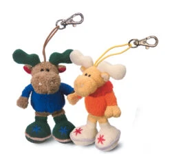 Nici 23906 Anhänger Mit Karabiner Plüsch 12cm Elch Detlef - Blau -Nici Store 23906 1