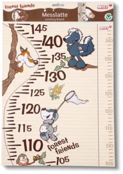 Nici 33437 Wandmeter Messlatte Forest Friends Eichhörnchen Dachs Stinktier Vogel