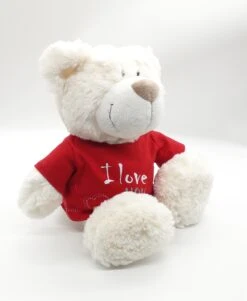 Nici 37756.1 Classic Bear Creme Mit Rotem T-Shirt "I Love You" 35cm Plüsch Schlenker -Nici Store 37756 1 9