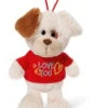 Nici 40183 Hund Mit T-Shirt "Love You" Anhänger Mit Loop 15cm Plüsch Love -Nici Store 40183 1437x2048