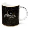 Nici 44013 Tasse MIAU Katze Schwarz Goldene Punkte 8x9,5 Cm Porzellan -Nici Store 44013