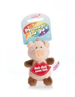 Nici 44868 Message To Go Loop 8cm Schwein – Hab Dich Sooo Lieb