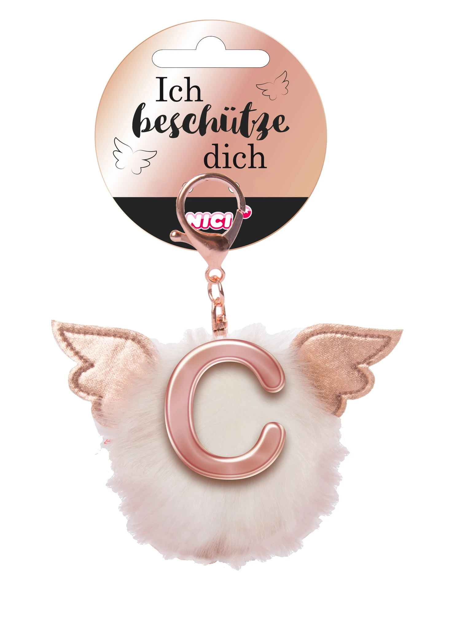Nici 46972 Taschenanhänger Schutzbommel Mit Flügeln + Pompon Metallbuchstabe C 3 Nici 46972 Taschenanhänger Schutzbommel Mit Flügeln + Pompon Metallbuchstabe C