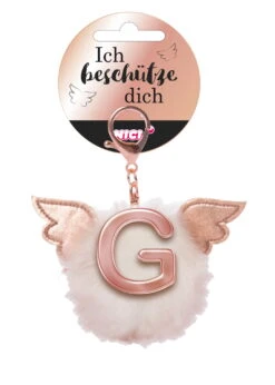 Nici 46976 Taschenanhänger Schutzbommel Mit Flügeln + Pompon Metallbuchstabe G