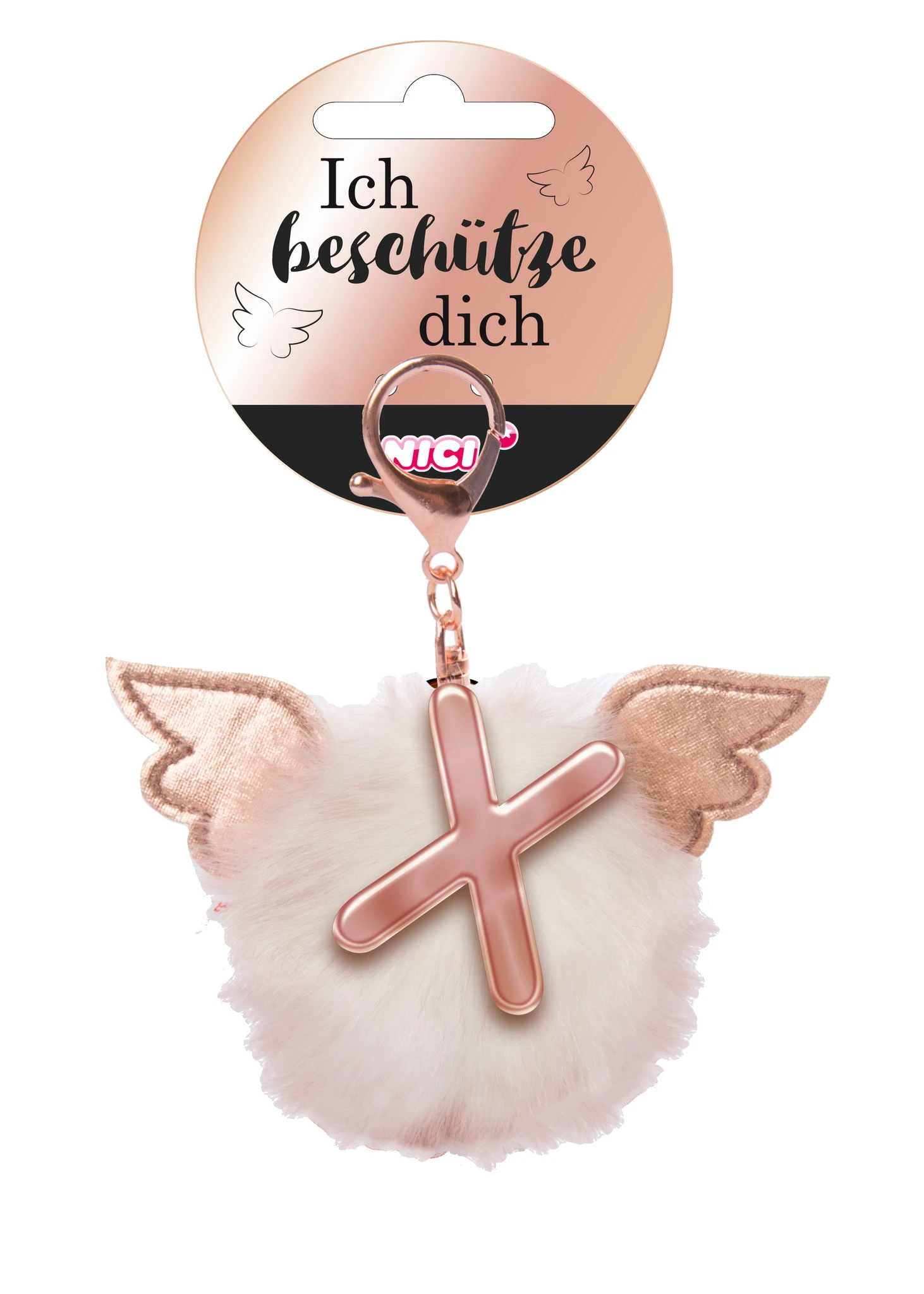 Nici 46992 Taschenanhänger Schutzbommel Mit Flügeln + Pompon Metallbuchstabe X 3 Nici 46992 Taschenanhänger Schutzbommel Mit Flügeln + Pompon Metallbuchstabe X