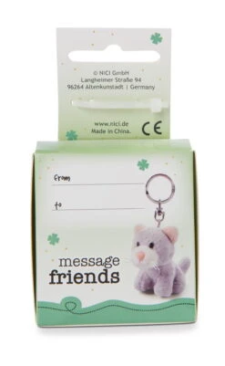 Nici 48126 Schlüsselanhänger Message Friends 6cm - Katze "Kleiner Glücksbringer" -Nici Store 48126 02 ZA Frei 1262x2048