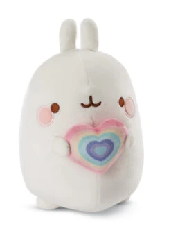 Nici 48223 Molang Mit Regenbogenherz 12cm Stretch-Plüsch Kuscheltier Kawaii
