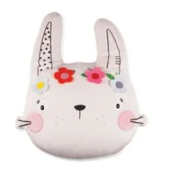 Nici 90528 Lemon Ribbon Kissen Hase Kopf Figürlich 35x35cm Plüsch