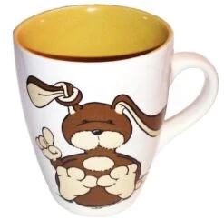 Nici 22037 Tasse Hase Puschel Braun Porzellan Spring Frühling Rabbit 11cm Ø8,5cm -Nici Store N22037 bearbeitet
